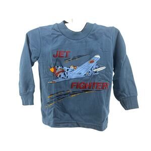 Vintage Kids Play Pullover Jet Fighter Shark Mouth Warhawk Jumper 3T